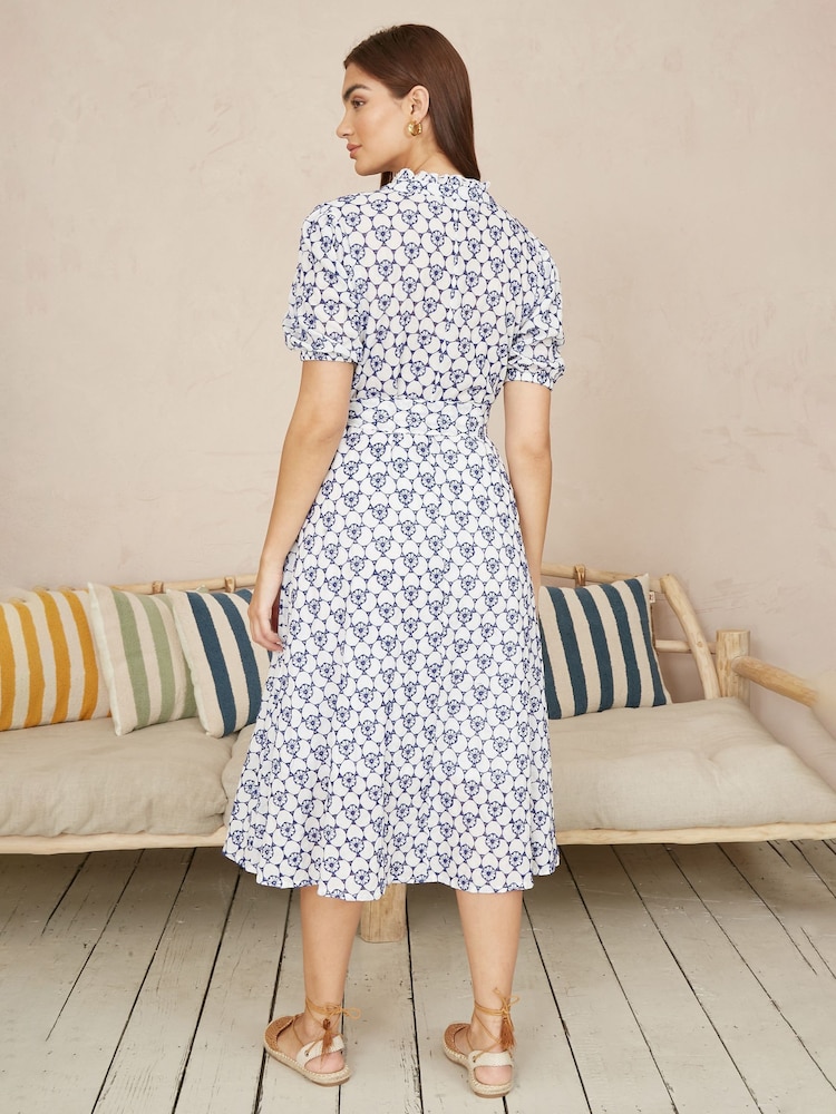 Buy Yumi White 100% Cotton Broderie Anglaise Midi Shirt Dress from Next USA