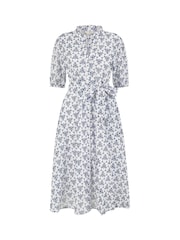 Yumi White 100% Cotton Broderie Anglaise Midi Shirt Dress - Image 5 of 5