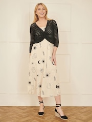 Yumi Black 100% Cotton Crochet Knitted Top - Image 2 of 5