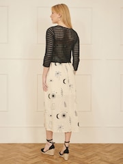 Yumi Black 100% Cotton Crochet Knitted Top - Image 4 of 5