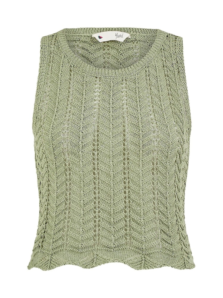 Yumi Green Crochet Knitted Top - Image 4 of 4