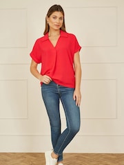 Yumi Stretch Relaxed Top With Collar - Imagen 2 de 5
