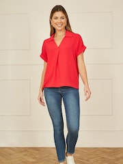 Yumi Stretch Relaxed Top With Collar - Imagen 4 de 5