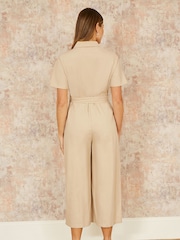 Yumi Natural Relaxed Fit Utility Jumpsuit - Image 4 of 5