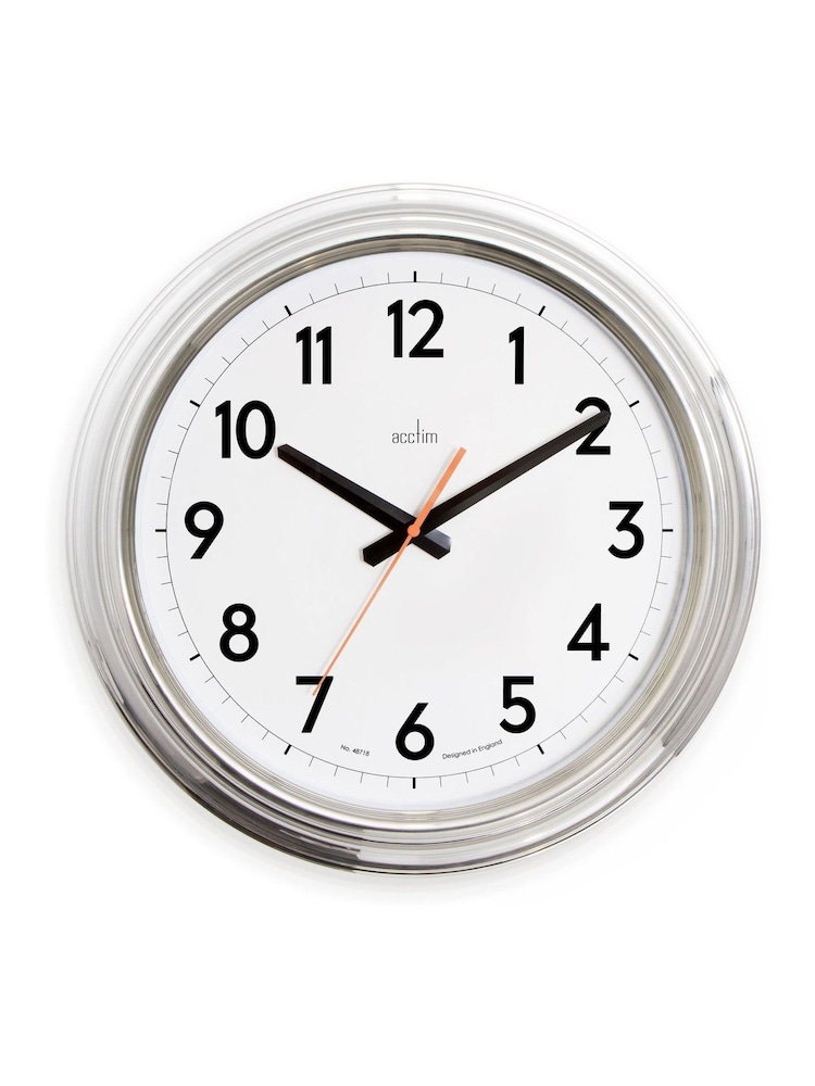 Acctim Clocks Chrome Clayton Effect Wall Clock - Image 1 of 3
