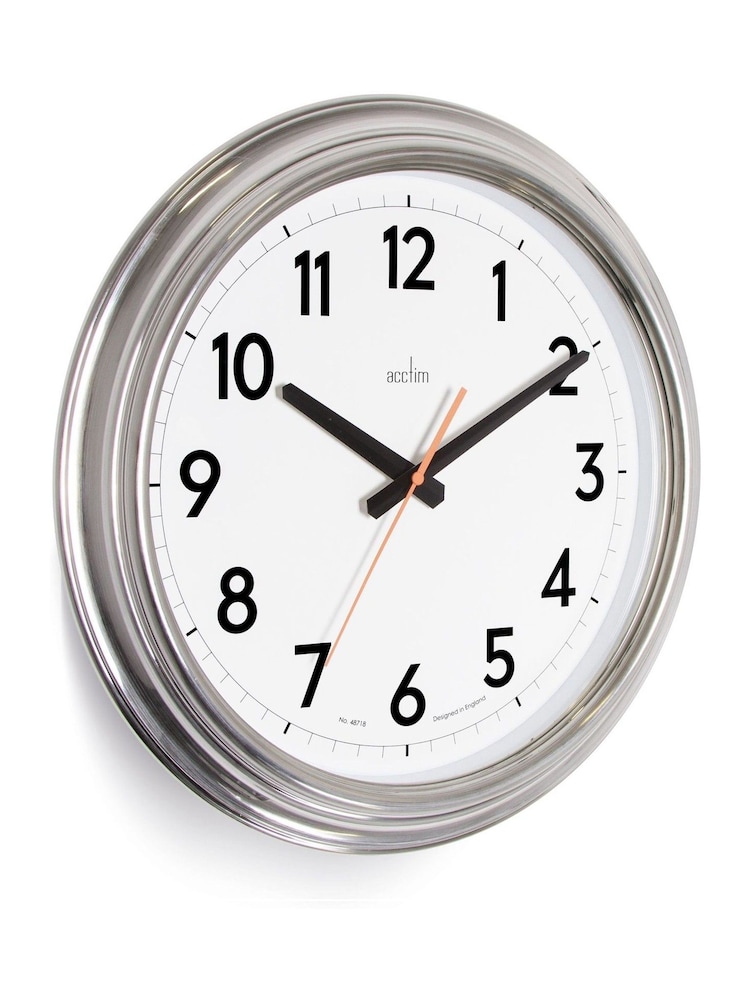 Acctim Clocks Chrome Clayton Effect Wall Clock - Image 3 of 3