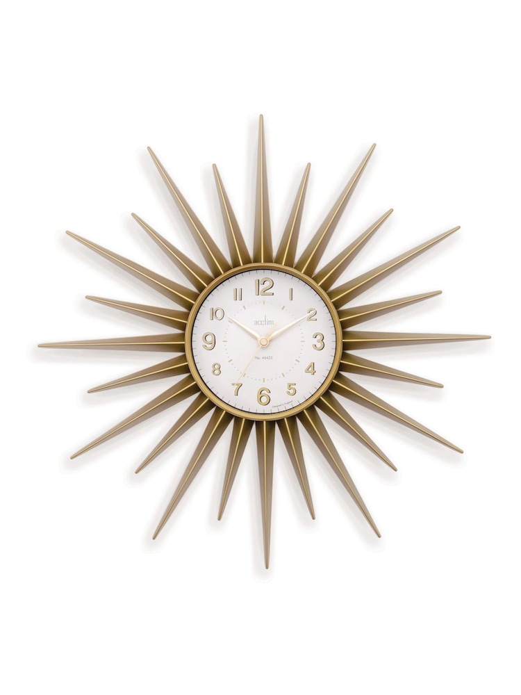 Acctim Clocks Gold Stella Starburst Wall Clock - Image 2 of 5