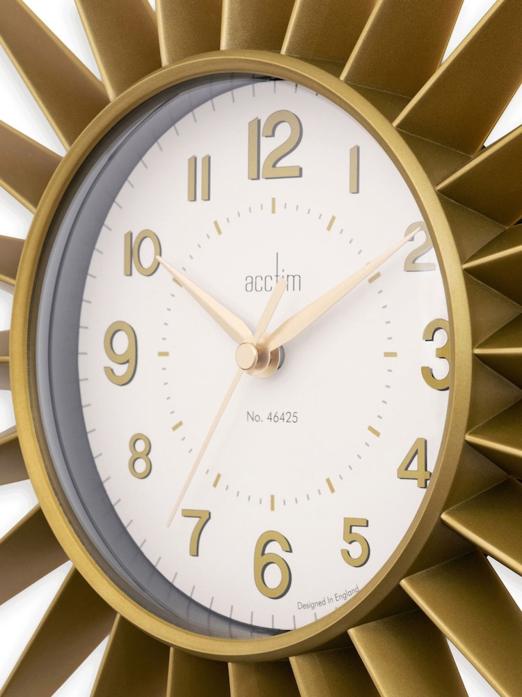 Acctim Clocks Gold Stella Starburst Wall Clock - Image 5 of 5 Acctim Clocks Gold Stella Starburst Wall Clock - Image 5 of 5