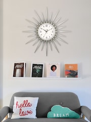 Acctim Clocks Silver Stella Starburst Wall Clock - Image 1 of 5