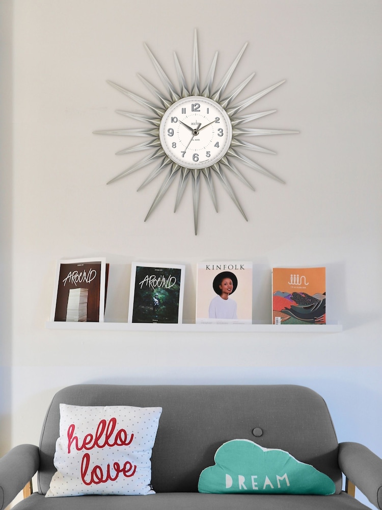 Acctim Clocks Silver Stella Starburst Wall Clock - Image 1 of 5