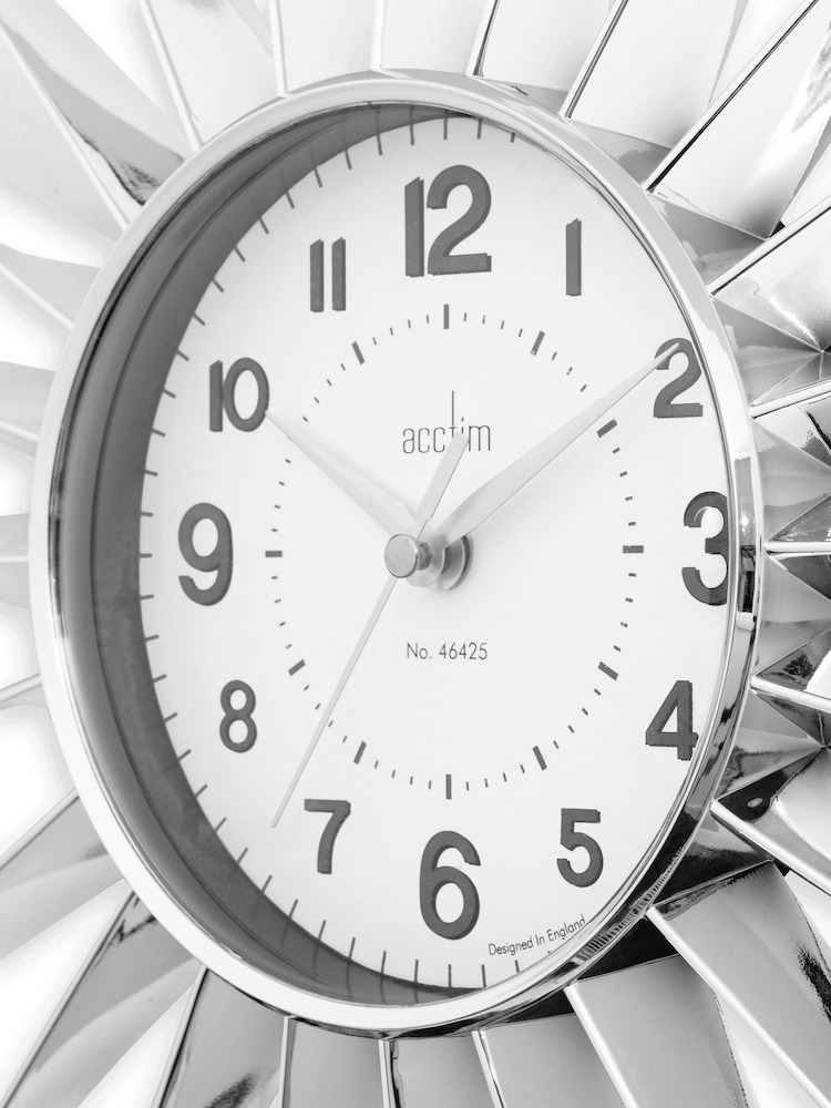 Acctim Clocks Silver Stella Starburst Wall Clock - Image 5 of 5