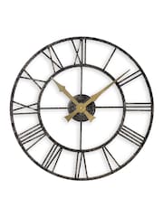 Brookpace Lascelles Black Vintage Outdoor Wall Clock - Image 2 of 2