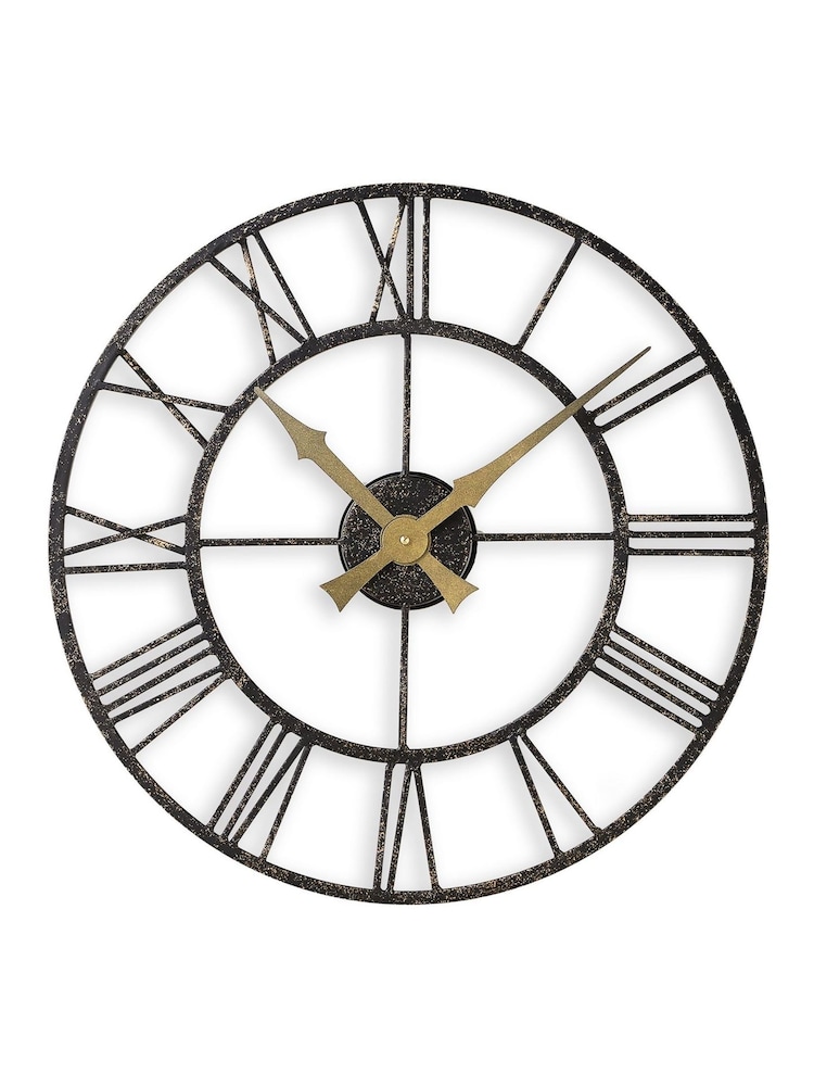 Brookpace Lascelles Black Vintage Outdoor Wall Clock - Image 2 of 2 Brookpace Lascelles Black Vintage Outdoor Wall Clock - Image 2 of 2