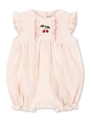 Konges Sløjd Pink Ellie Frill Cherry Embroidery Romper - Image 1 of 5