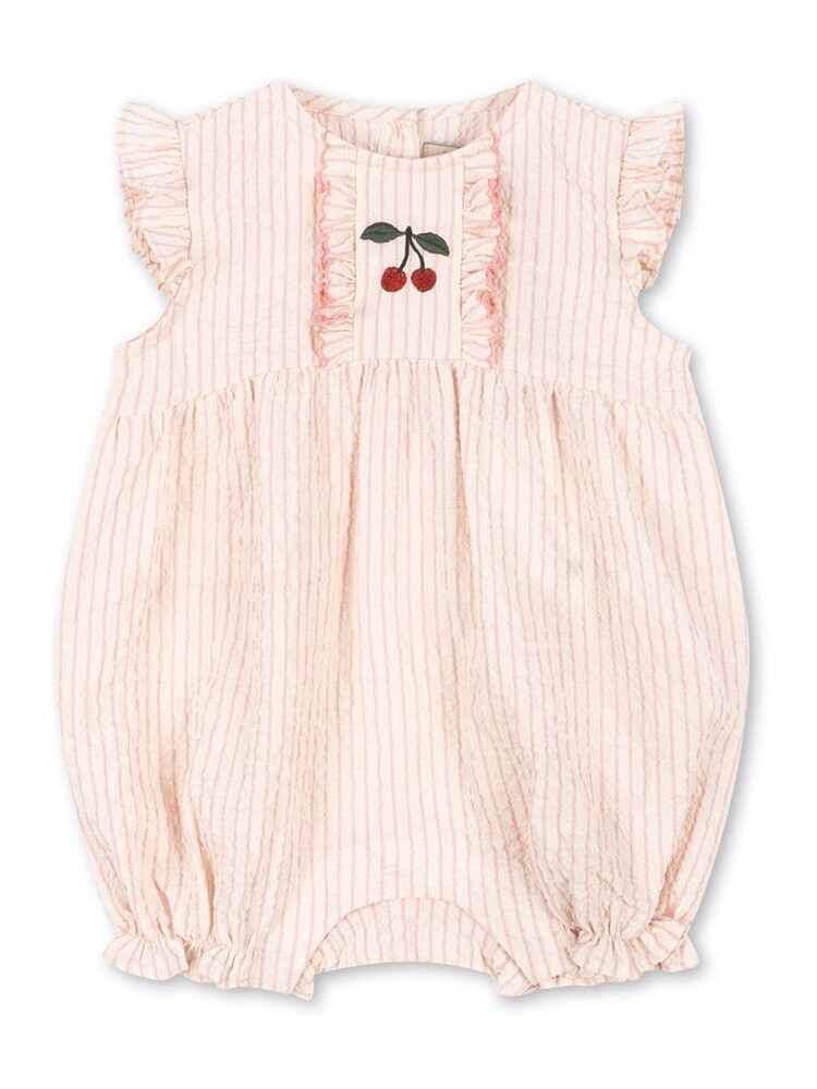 Konges Sløjd Pink Ellie Frill Cherry Embroidery Romper - Image 1 of 5 Konges Sløjd Pink Ellie Frill Cherry Embroidery Romper - Image 1 of 5