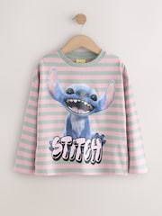Pink Stripe Lilo & Stitch Long Sleeve Graphic Top (3-16yrs) - Image 5 of 8