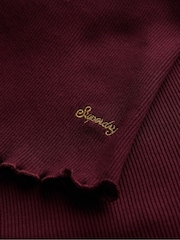 Superdry Purple Essential Square Neck Short Sleeve 100% Cotton T-Shirt - Image 6 of 6