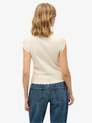 Superdry White Essential Square Neck Short Sleeve 100% Cotton T-Shirt - Image 2 of 4