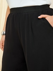 Friends Like These Black Curve Elasticated Waist Wide Leg Trousers - Image 4 of 4