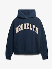 Синий - Худи свободного кроя Superdry Athletic Essentials - Изображение 5 из 6