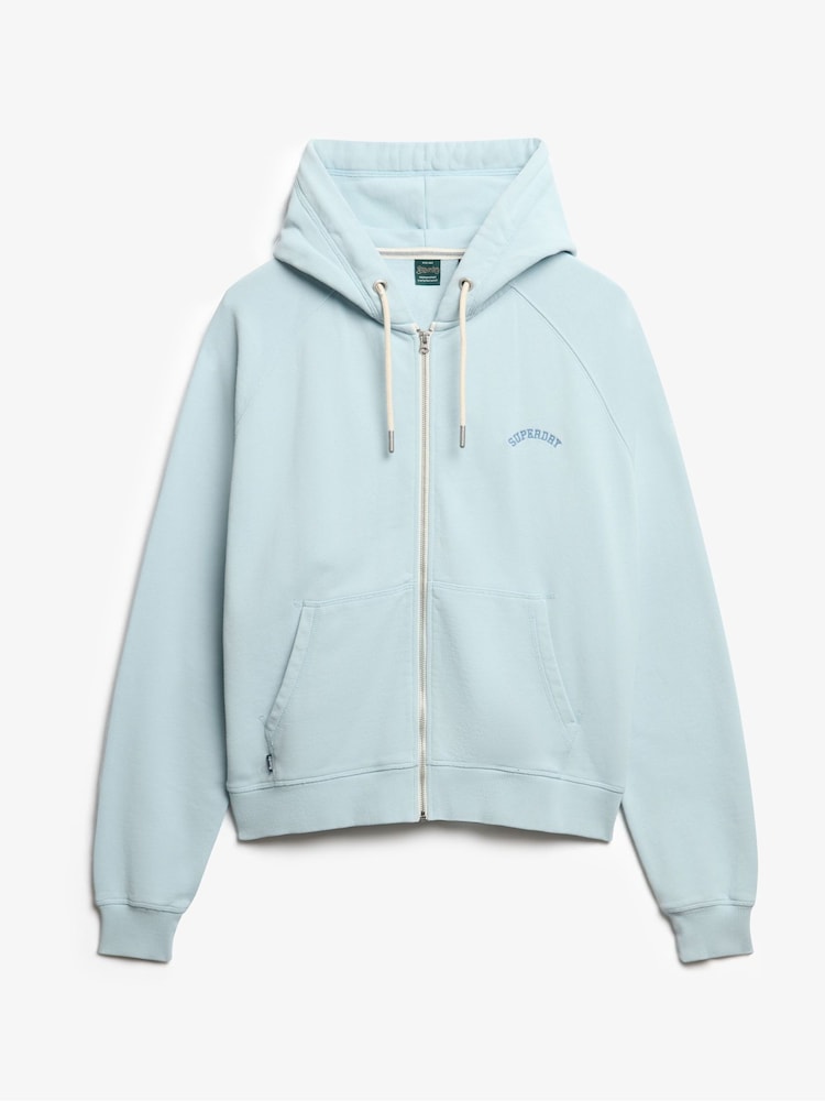 Superdry Blue Oversized Essential Logo Raglan Zip Hoodie - Image 5 of 6