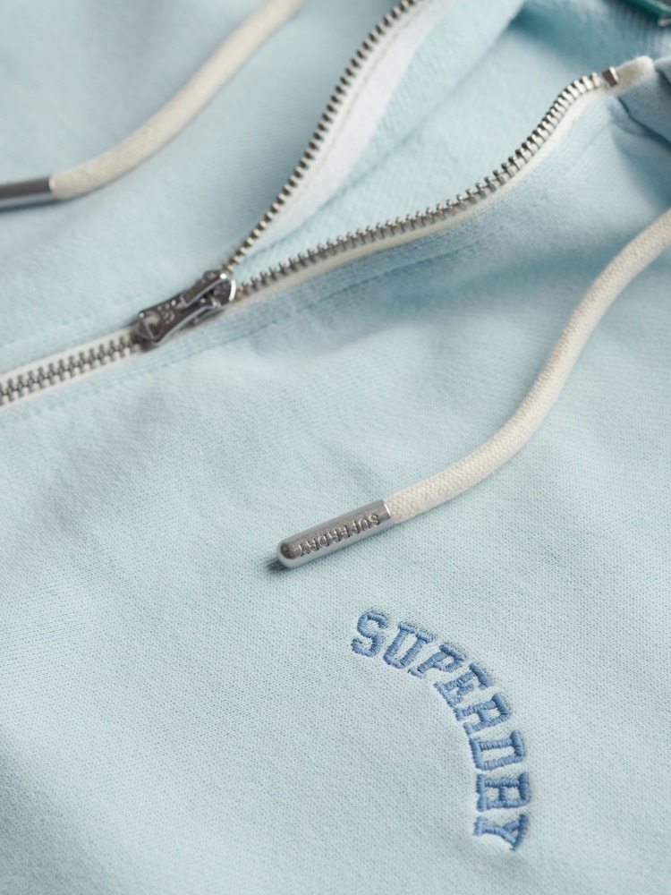 Superdry Blue Oversized Essential Logo Raglan Zip Hoodie - Image 6 of 6