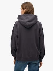 Superdry Grey Tokyo Vintage Logo Relaxed 100% Cotton Hoodie - Image 2 of 6