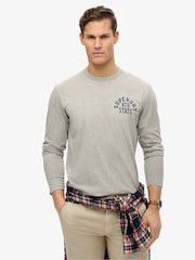 Superdry Grey Athletic Essentials Long Sleeve Top - Image 1 of 6