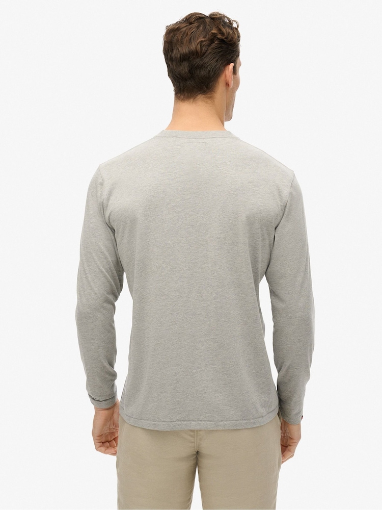 Superdry Grey Athletic Essentials Long Sleeve Top - Image 2 of 6