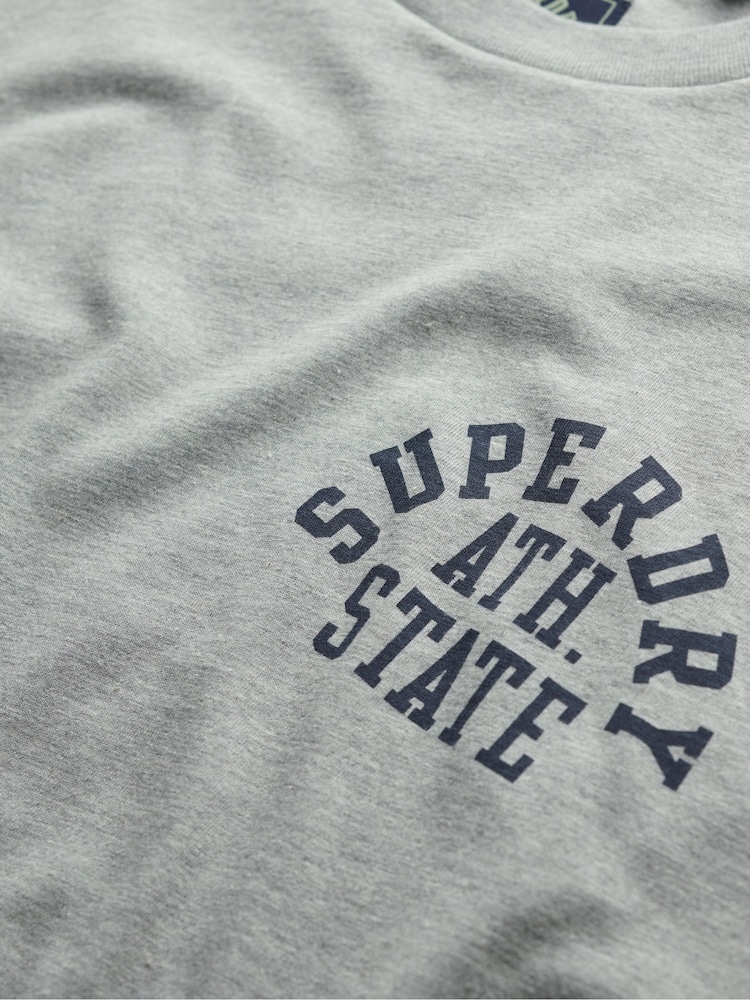 Superdry Grey Athletic Essentials Long Sleeve Top - Image 6 of 6
