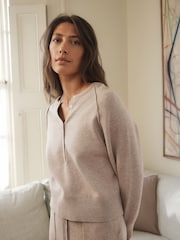 Neutral Knitted Button Collar Jumper - Image 1 of 9