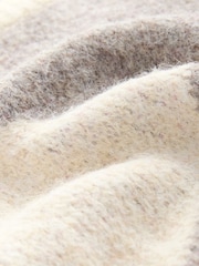 Oatmeal/ Mink Brown Argyle Knitted Crew Neck Jumper - Image 4 of 4