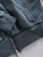 Charcoal Grey Collared Bomber Style Jacket - Image 8 of 10