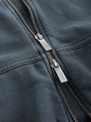 Charcoal Grey Collared Bomber Style Jacket - Image 9 of 10