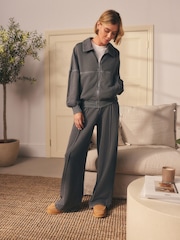 Charcoal Grey Wide Leg Joggers - Image 1 of 10