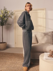 Charcoal Grey Wide Leg Joggers - Image 2 of 10