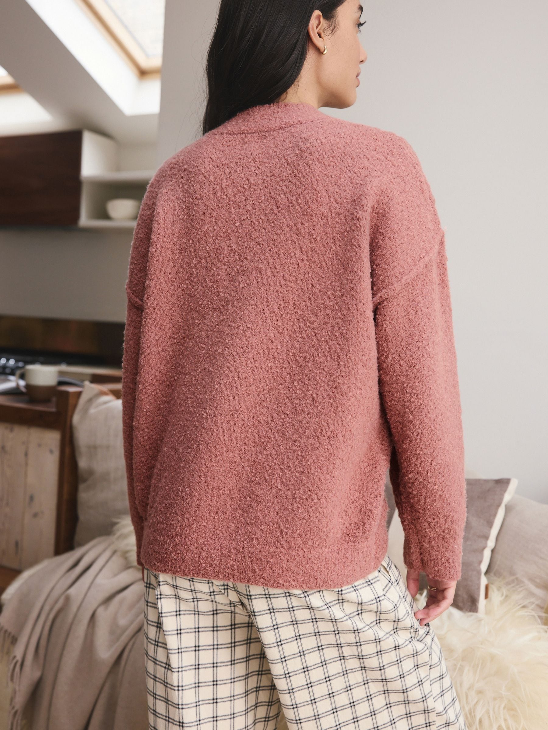 Buy Pink Boucle Cardigan from Next USA