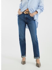River Island Blue Dark Mom Fit Sculpt Jeans - Image 2 of 4