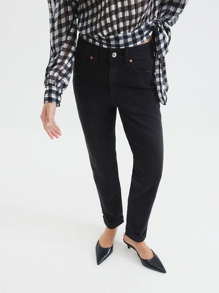River Island Black Mom Fit Sculpt Jeans - Image 1 of 4