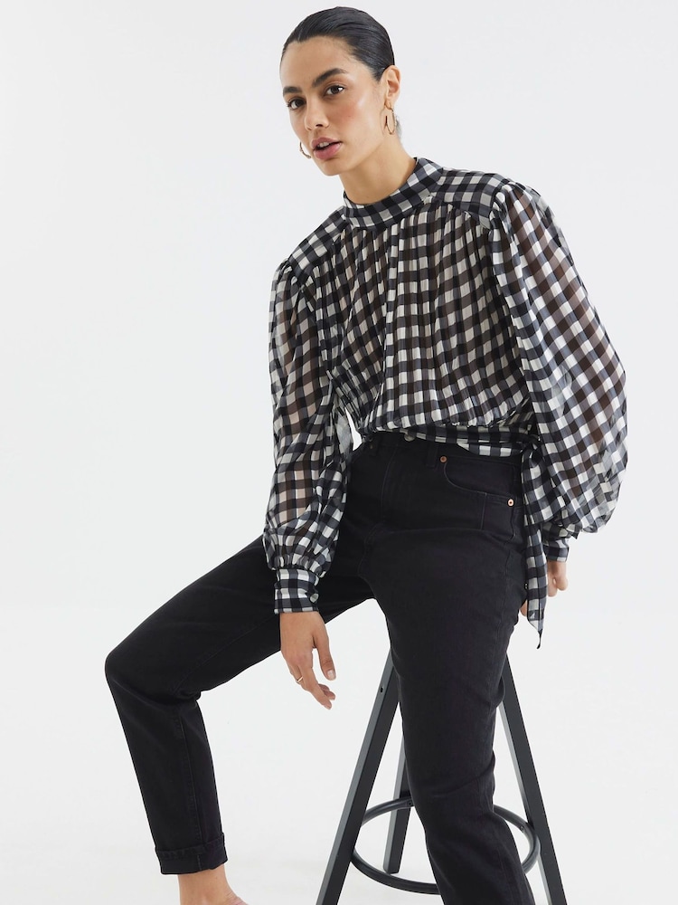River Island Black Mom Fit Sculpt Jeans - Image 4 of 4
