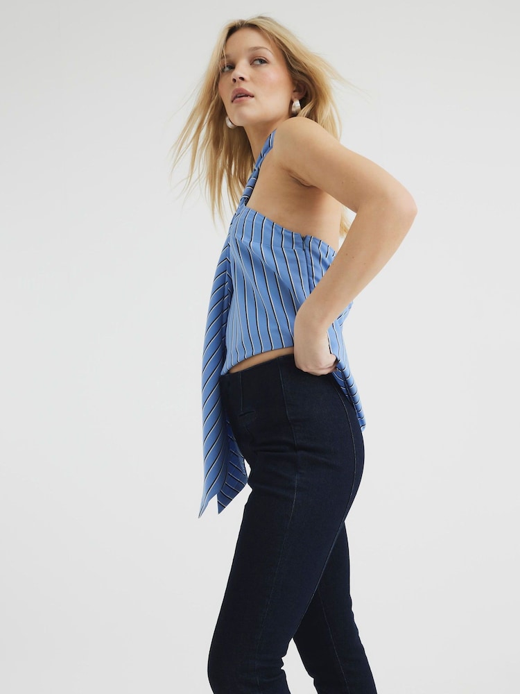River Island Blue High Rise Slim Fit 100% Cotton Jeans - Image 2 of 3