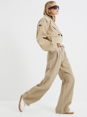 River Island Brown Tailored Baggy 100% Cotton Jeans - Image 2 of 6