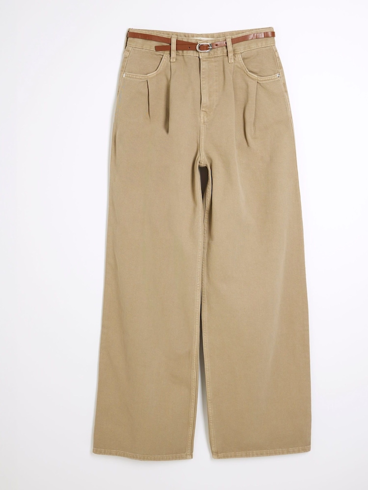 River Island Brown Tailored Baggy 100% Cotton Jeans - Image 5 of 6