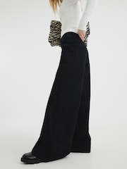 River Island Black Black Palazzo Wide Leg 100% Cotton Jeans - Image 2 of 4