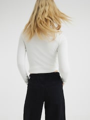 River Island Black Black Palazzo Wide Leg 100% Cotton Jeans - Image 4 of 4
