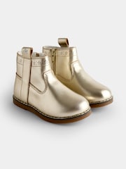 JoJo Maman Bébé Gold Cosy Lined Chelsea Boots - Image 1 of 4