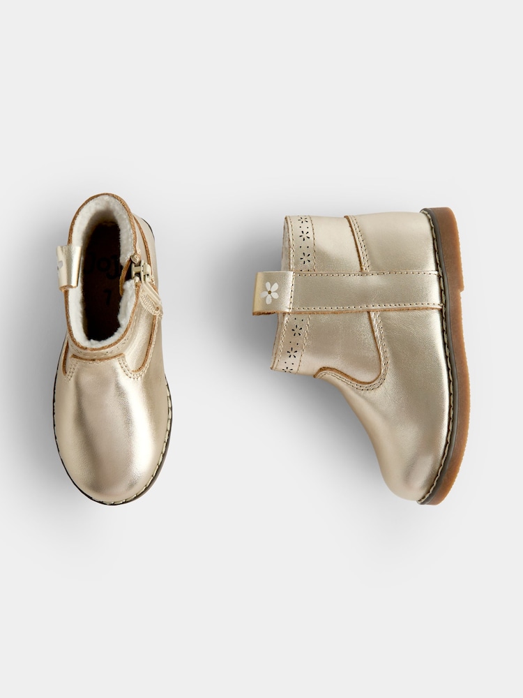 JoJo Maman Bébé Gold Cosy Lined Chelsea Boots - Image 4 of 4
