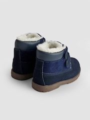JoJo Maman Bébé Navy Double Strap Cosy Lined Boots - Image 2 of 4