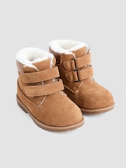 JoJo Maman Bébé Brown Leather Trainers - Image 1 of 4