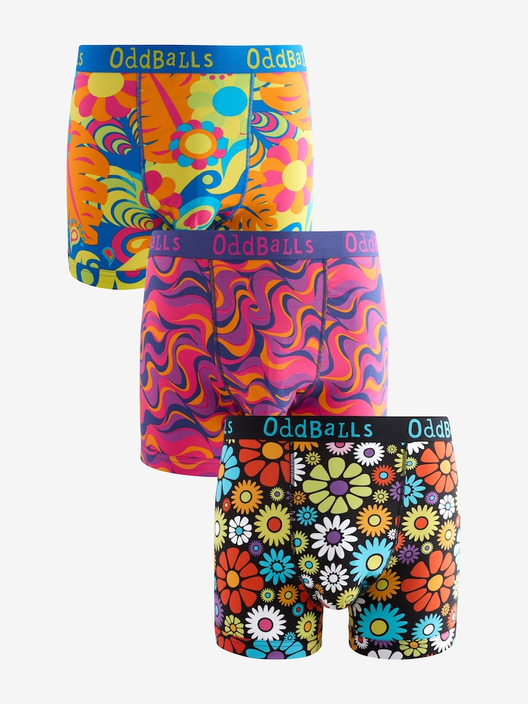 OddBalls Orange Mens Bohemian Bundle Boxers 3 Pack - Image 1 of 4
